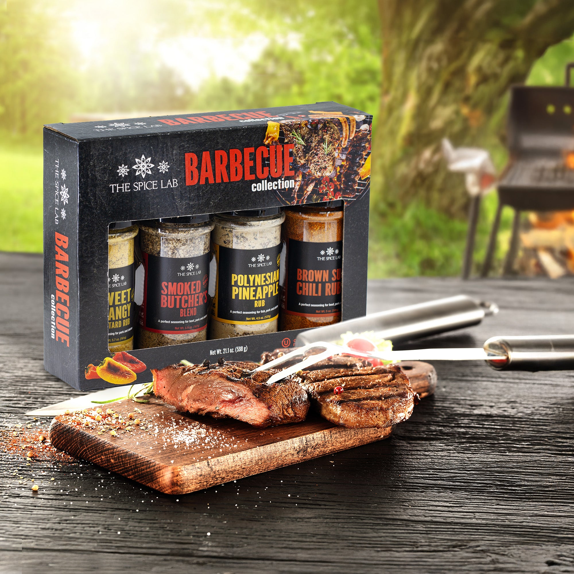 The Spice Lab Barbecue Gift Set New Gourmet Grilling Seasoning Set Collection with Polynesian Pineapple Brown Sugar Chili Smoked Butcher s Blend