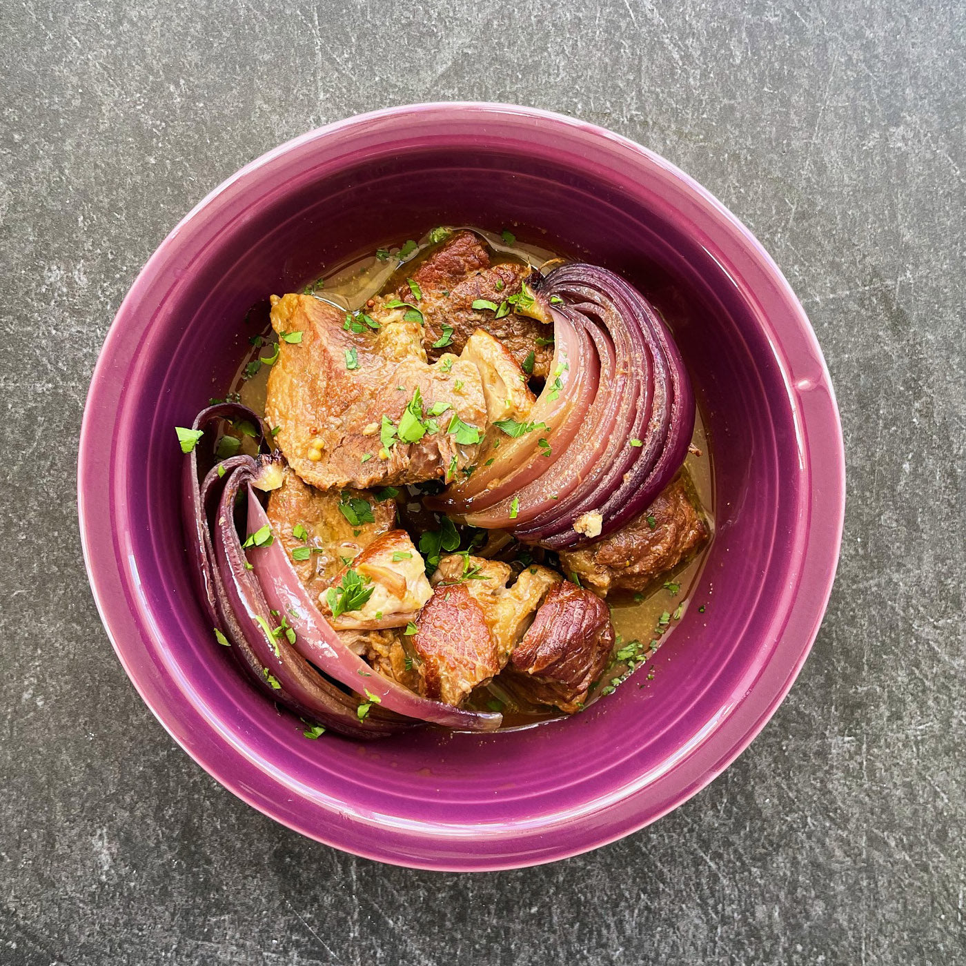 Cider and Mustard Braised Pork