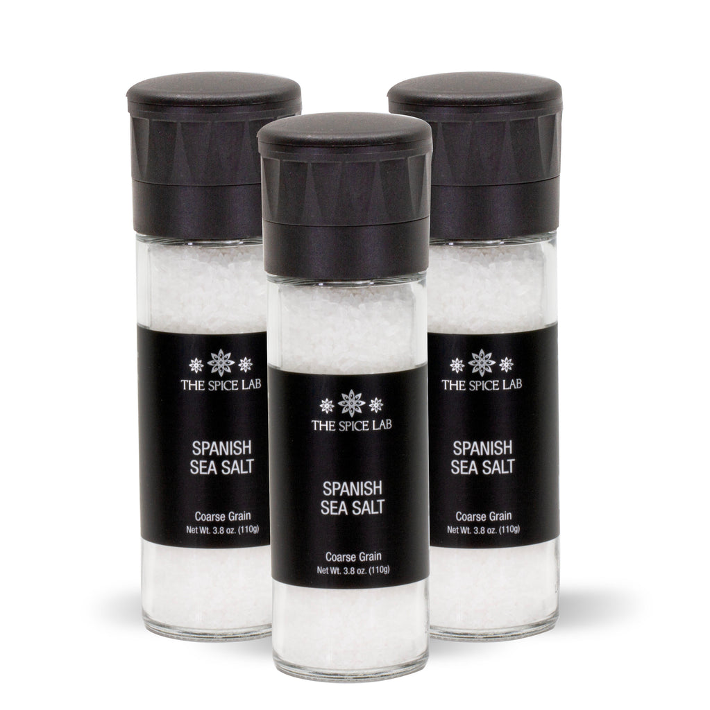 3 Pack - Spanish Sea Salt (Coarse Grain) with Premium Ceramic Grinder - 4145-GG1-GRO