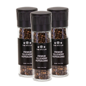 
                  
                    Load image into Gallery viewer, 3 Pack - Premium Tellicherry Peppercorns with Ceramic Grinder - 5015-GG1-GRO
                  
                