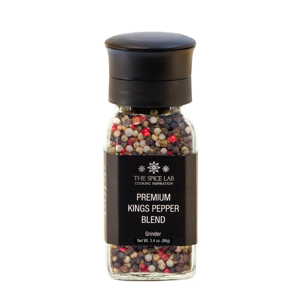 The Spice Lab Premium Kings Peppercorn Grinder - Rainbow Peppercorns in French Jar with Ceramic Grinder - 5516-6G-GRO