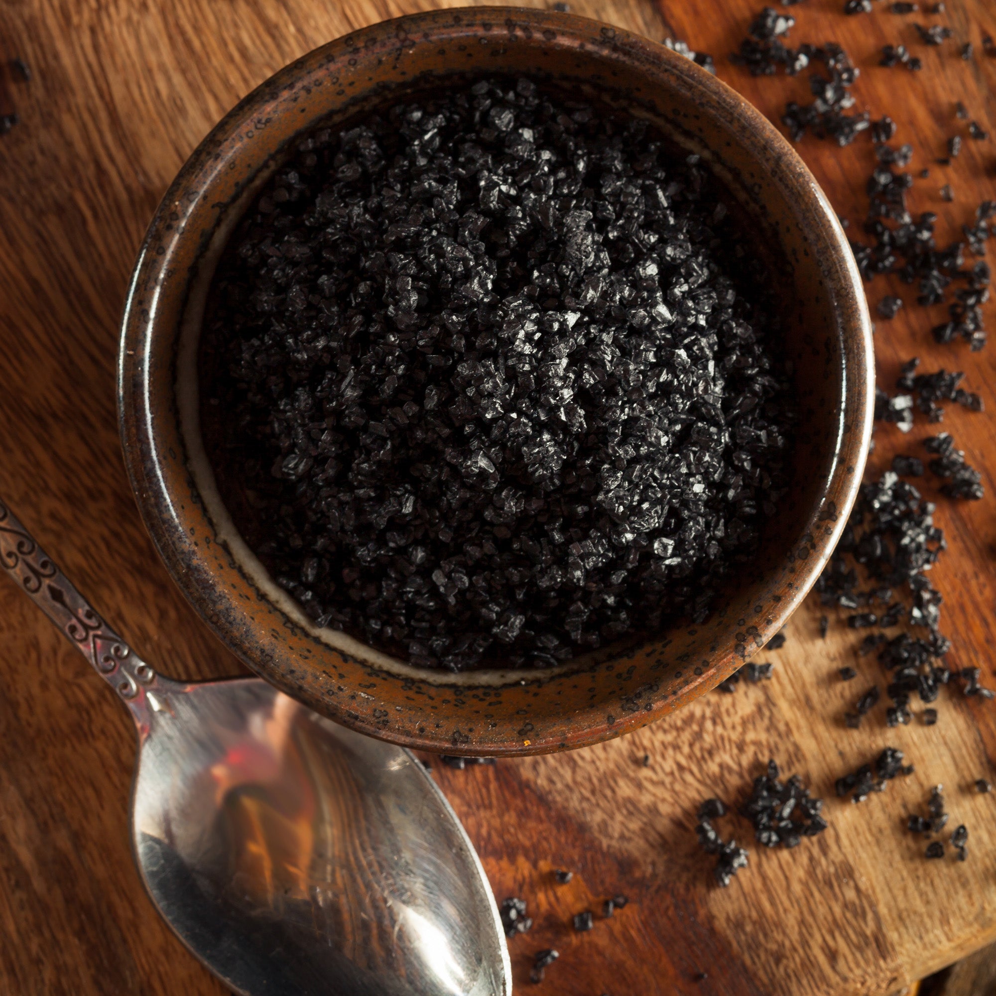  The Spice Lab Sal negra – Sal de lava negra hawaiana real –  Fina 1 libra – OU Kosher sin gluten sin OMG gourmet – Auténtica sal negra  hawaiana – Excelente