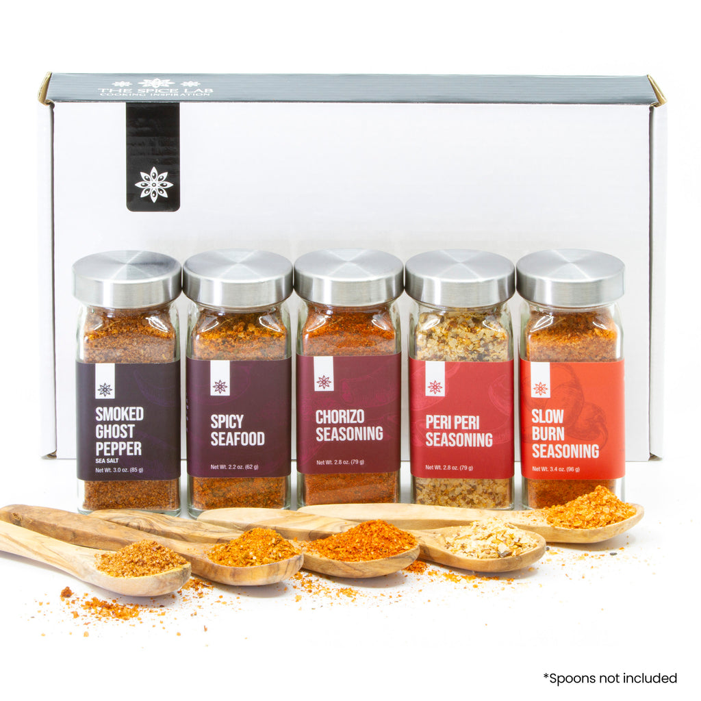 The Spice Lab Spicy BBQ Collection – Award Winners - 5-Flavor Gift Set – French Jars - 2183