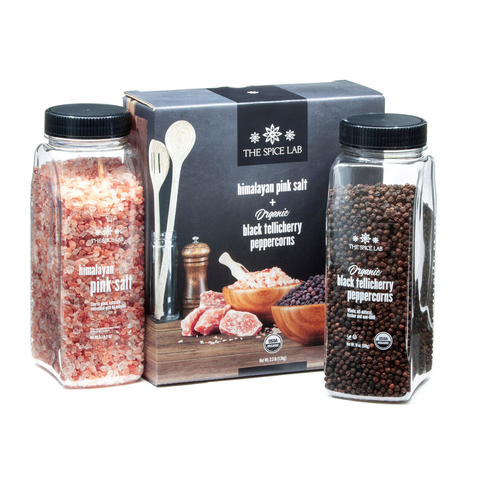 The Spice Lab Pink Himalayan Salt Coarse & Organic Tellicherry Pepperc
