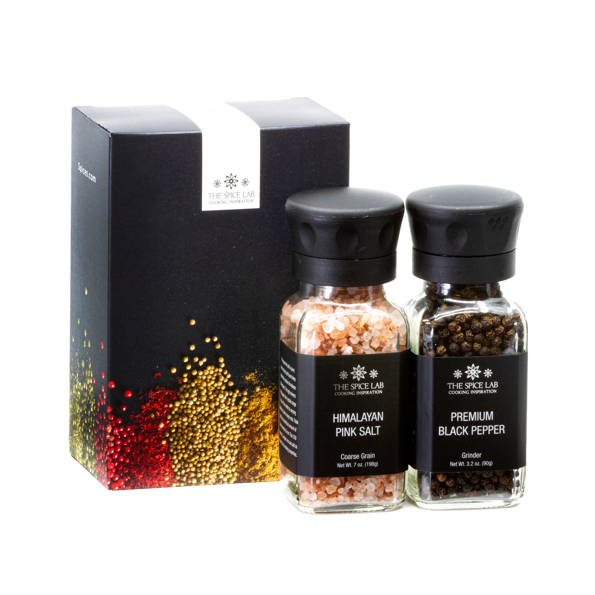 The Spice Lab Coarse Himalayan Pink Salt & Premium Black Pepper Set –