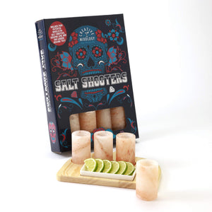 
                  
                    Load image into Gallery viewer, The Spice Lab Tequila Himalayan Salt Shooters Gift Set – 4 Shot Glasses with Wooden &amp;amp; Ceramic Serving Trays – 6020
                  
                