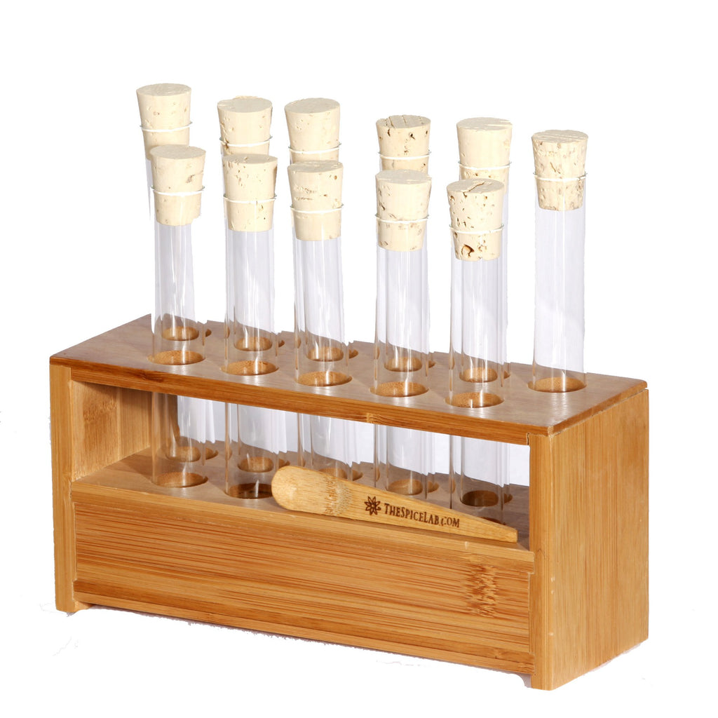 The Spice Lab Empty Laboratory Science Test Tube Block with 11 Test tubes